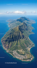 Breathtaking Mountain Peak Over Tropical Island with Coastal Views