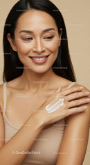 Young Woman Applying Moisturizer for Healthy Glowing Skin