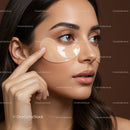 Close-Up of Woman Applying Eye Patches for Skincare Treatment