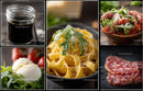 Fresh Pasta with Tomato Basil Salad and Cured Salami Selection
