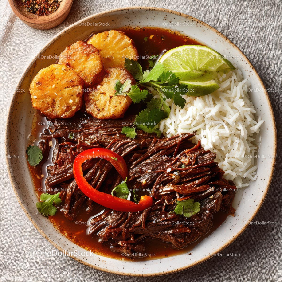 Savory Beef with Rice and Grilled Pineapple Delight