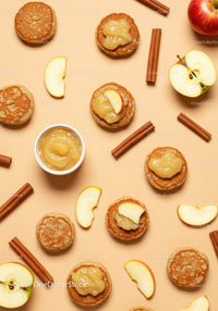 Mini Pancakes with Applesauce and Cinnamon Sticks
