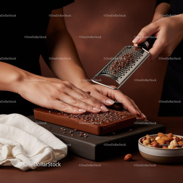 Chocolate Grating and Melting for Dessert Preparation