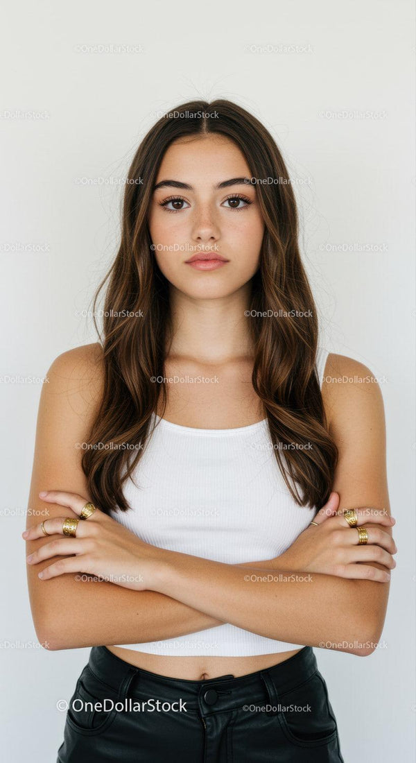 Portrait of a Confident Young Woman in Casual Fashion