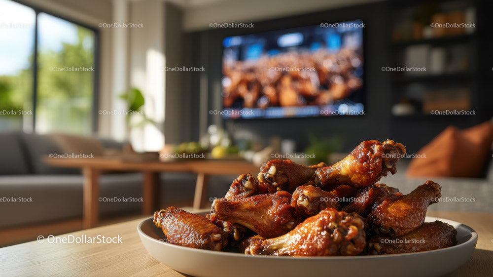 Crispy Glazed Chicken Drumsticks in Cozy Modern Home Setting