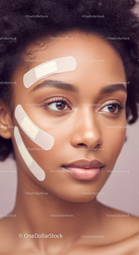 Portrait of a Young Woman with Curly Hair and Clear Skin