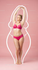 Elegant Woman in Pink Lingerie Demonstrates Confidence and Self-love