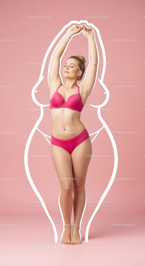 Elegant Woman in Pink Lingerie Demonstrates Confidence and Self-love