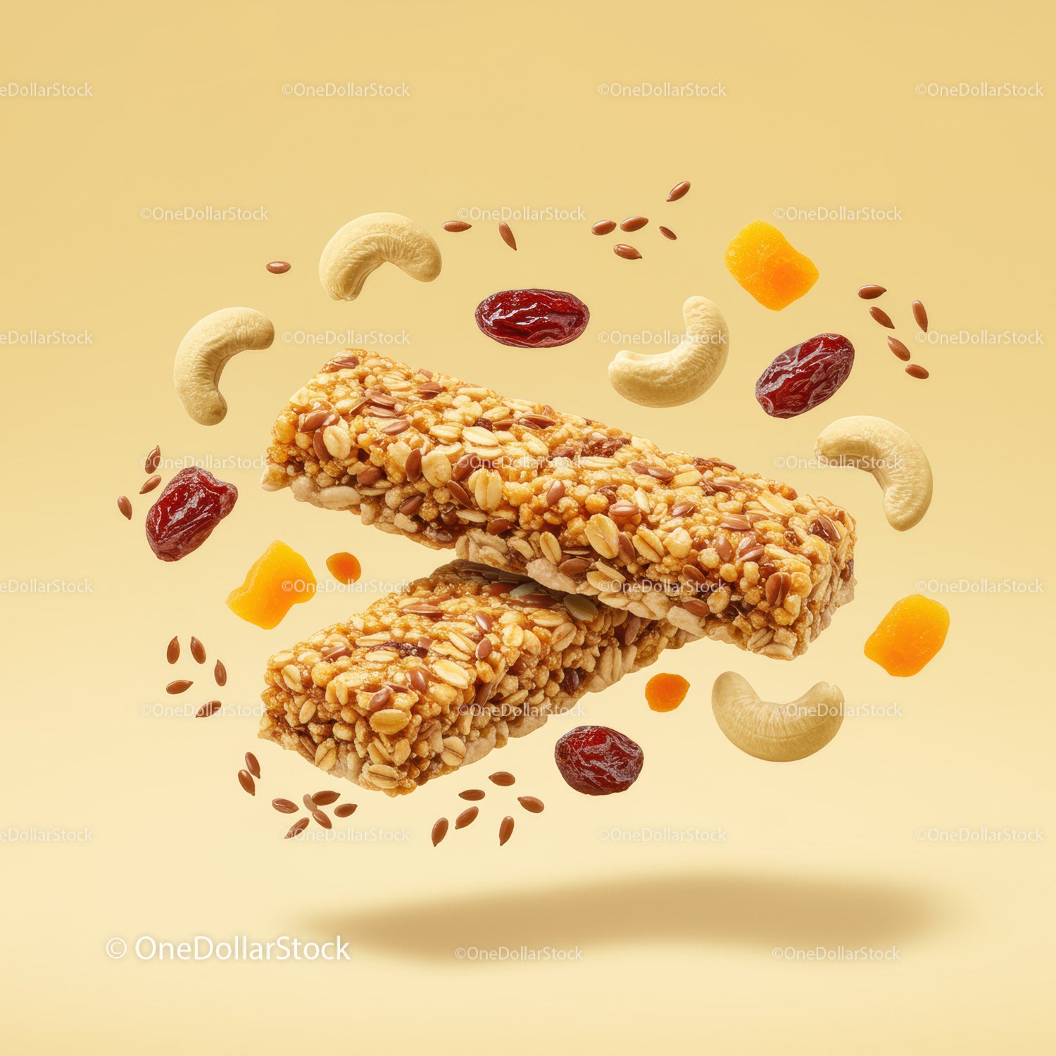 Zdrowe batony granola z orzechami i suszonymi owocami