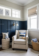 Cozy Children's Room with Armchair, Teddy Bear and Woven Basket