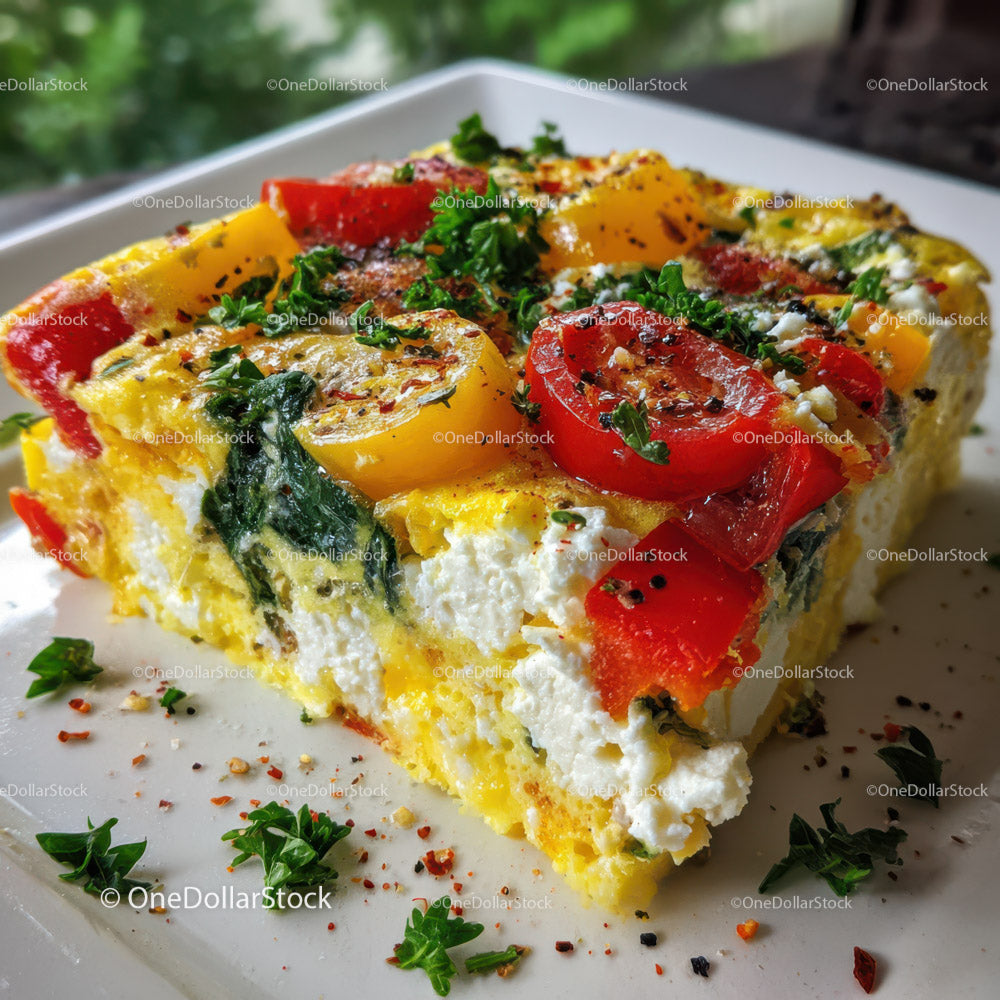 Frittata ze świeżych warzyw z pomidorkami koktajlowymi i papryką