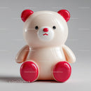 Glossy White and Red Teddy Bear Toy for Kids and Decor
