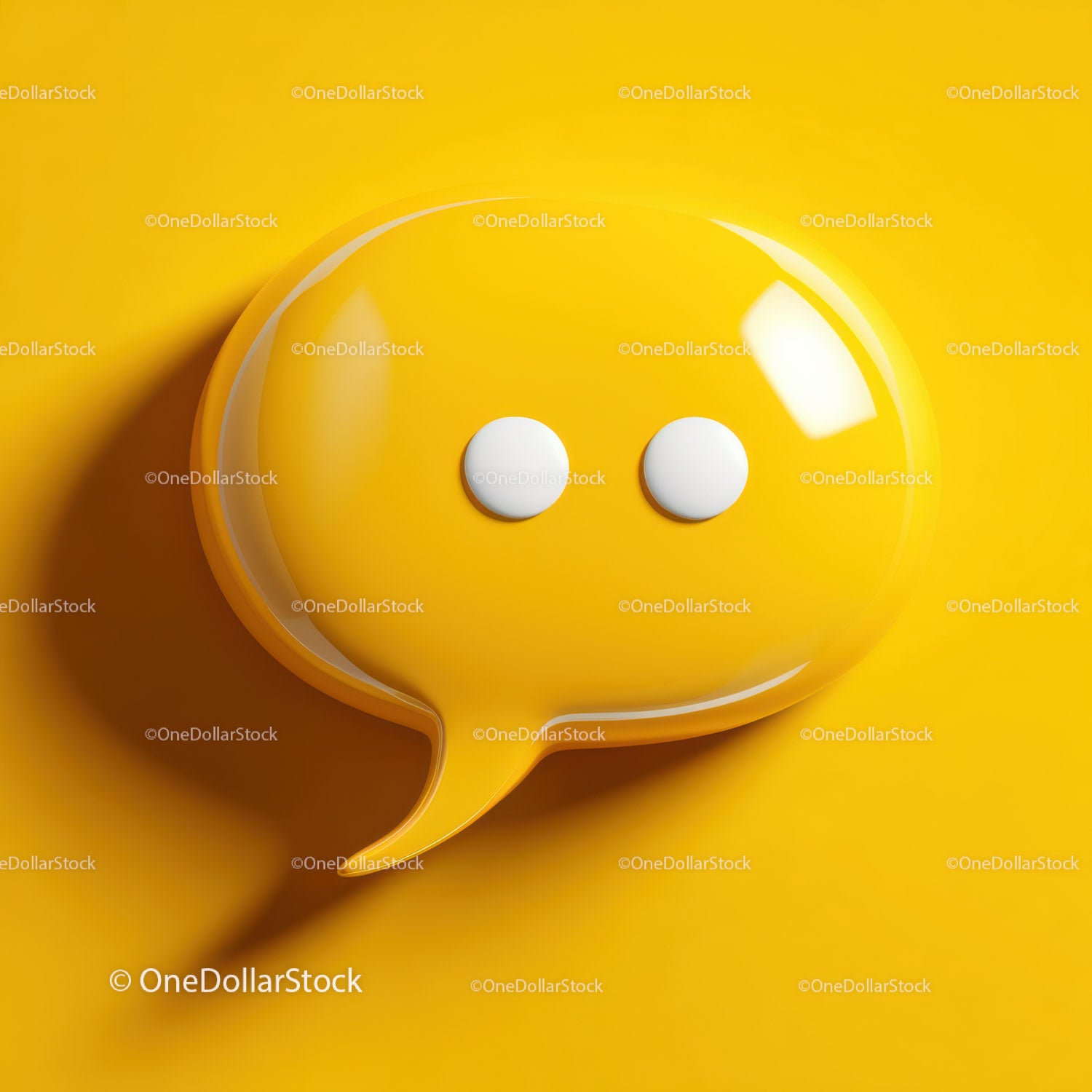 Bright Yellow Speech Bubble Icon for Modern Communication Concept