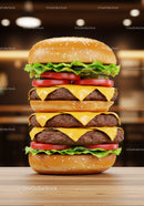 Double Cheeseburger with Fresh Lettuce and Tomato