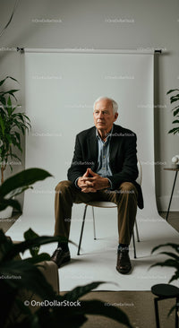 Confident Senior Man in Professional Portrait Setting