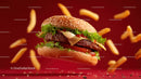 Juicy Cheeseburger with Fresh Vegetables and Crispy Fries