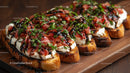 Delicious Bruschetta with Mozzarella Cherry Tomatoes and Basil