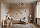 Cozy Children's Bedroom with Wooden Furniture and Soft Decor