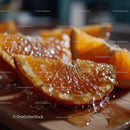 Close-up of Fresh Juicy Orange Slices on Wooden Surface