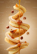 Swirling Pancakes with Honey and Hazelnuts