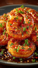 Crispy Fried Shrimp with Spicy Chili Sauce and Fresh Herbs