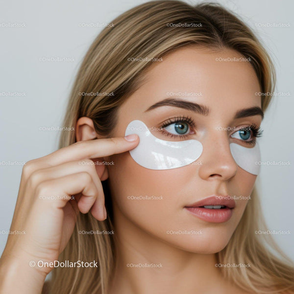 Woman Applying Under Eye Patches for Rejuvenating Skincare