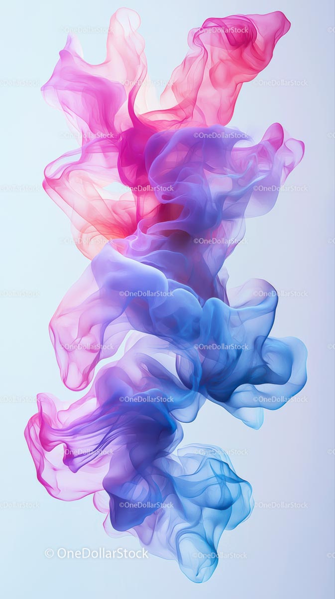 Colorful Smoke Swirls in Pink, Purple, and Blue Artistic Composition