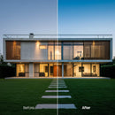 Before and after Architectural Lightroom preset edit