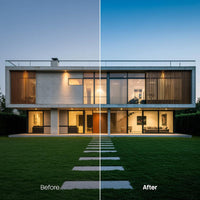 Before and after Architectural Lightroom preset edit