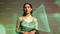 Before and after Green Polygons Photo Overlays effect