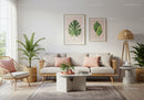 Bright modern living room with natural decor elements