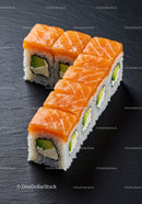 Fresh Salmon Sushi Rolls with Avocado and Cream Cheese