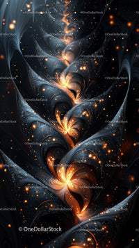 Futuristic Cosmic Swirls with Glowing Particles and Light Trails
