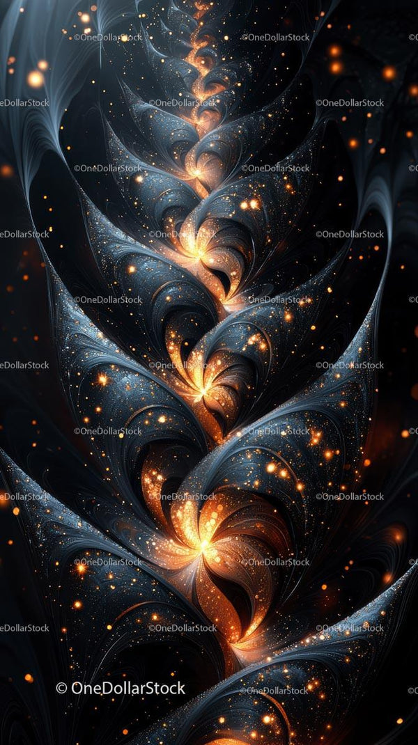 Futuristic Cosmic Swirls with Glowing Particles and Light Trails