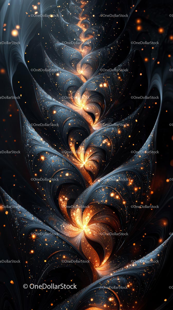 Futuristic Cosmic Swirls with Glowing Particles and Light Trails