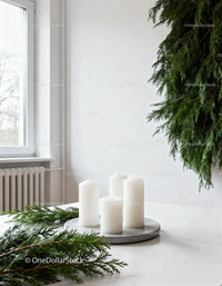 Minimalist Advent Candle Arrangement with Greenery