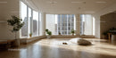 Bright Spacious Room with Large Windows and Indoor Plants