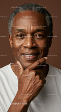 Elegant Portrait of Wise Older Man with Warm Smile and Confident Expression