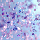 Falling Musical Notes With Vibrant Purple and Pink Colors