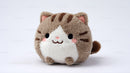 Cute Plush Cat Toy in Soft Brown and White with Black Details