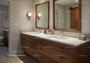 Elegant Bathroom with Double Vanity and Warm Lighting