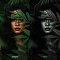 BW Portraits Green XMP presets color grading preview
