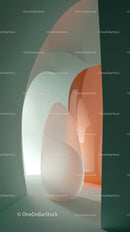 Abstract Curved Shapes with Soft Lighting in Modern Interior Design