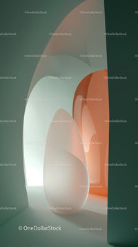 Abstract Curved Shapes with Soft Lighting in Modern Interior Design