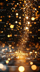 Golden Sparkle and Light Effects for Celebration and Festive Events