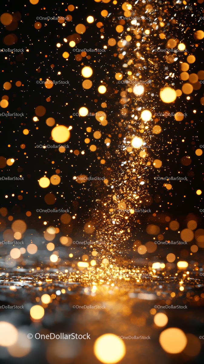 Golden Sparkle and Light Effects for Celebration and Festive Events