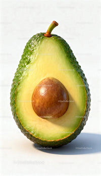 Freshly Cut Half of Ripe Avocado with Seed