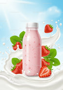 Refreshing Strawberry Yogurt Drink with Fresh Berries