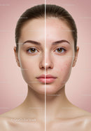 Before and After Skin Care Treatment Showing Clear and Acne-Prone Skin