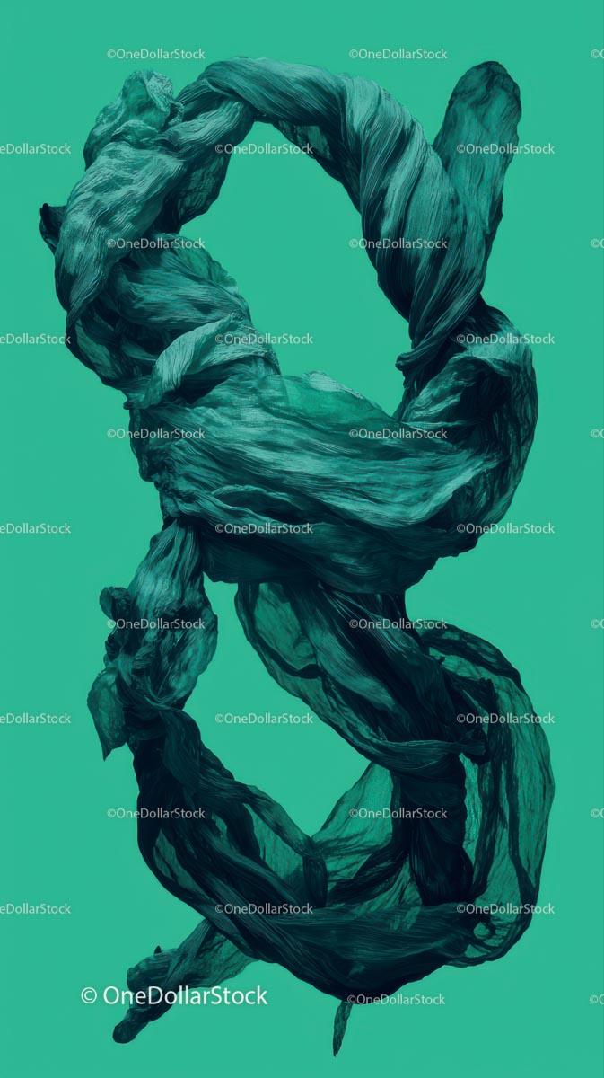 Abstract Twisted Fabric Sculpture with Fluid Shapes